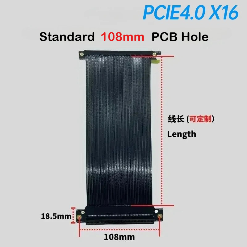 Itx Gpu Riser Pcie 4.0 16X - كابل تمديد بطاقة الرسومات عكسية واحدة