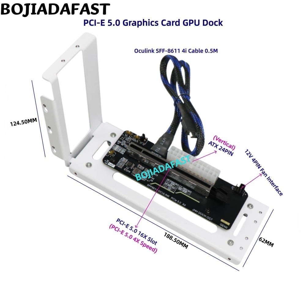 بطاقة محول PCI-E 5.0 16X GEN5  - مراجعة Pcie 5.0 Gpu Riser Cable وسعره