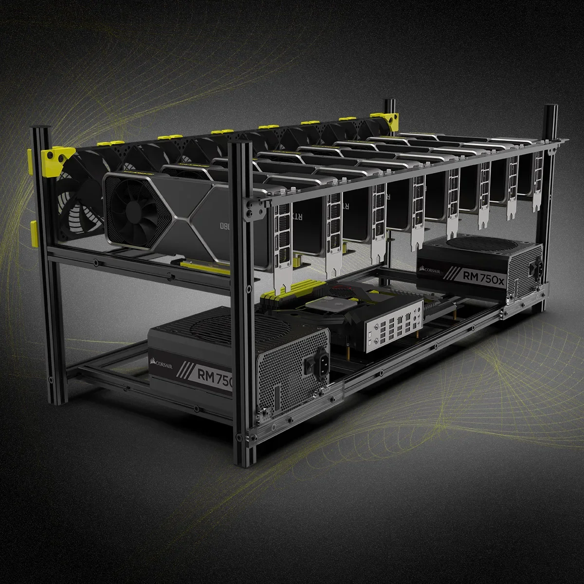 قطعة واحدة من إطار تعدين مفتوح - مراجعة Gpu Mining Rig Frame 8 Gpu وسعره