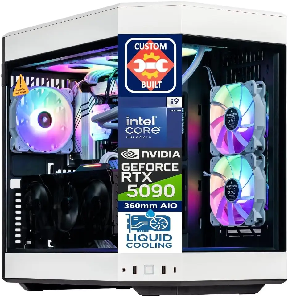 كمبيوتر مكتبي للألعاب Y60 مخصص - مراجعة Rtx 5090 32Gb وسعره